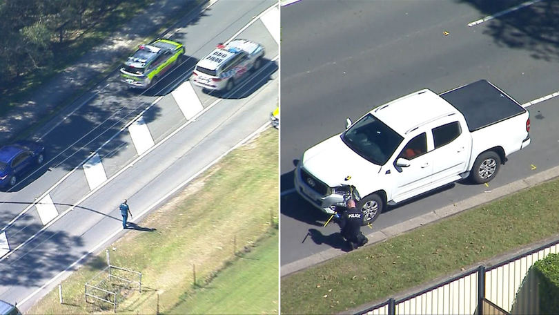 A man and a child known to him have died after being struck by a ute in Regents Park, Queensland.