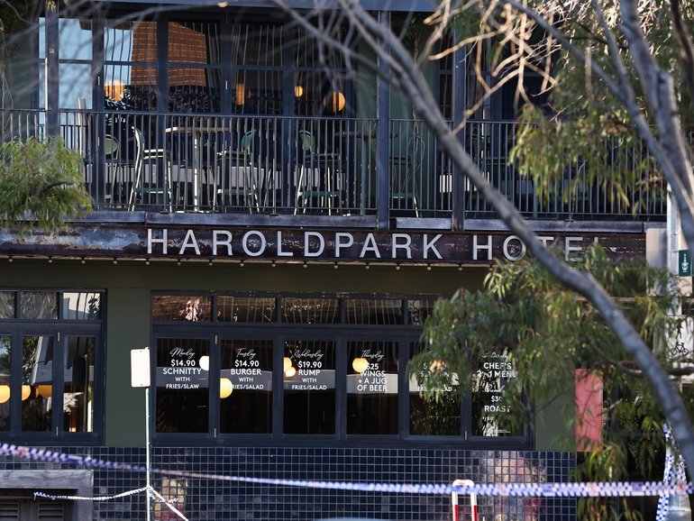 Emergency services were called to the Harold Hotel on Ross Street, Forest Lodge, around 6.40pm on Sunday, following reports of gunfire.