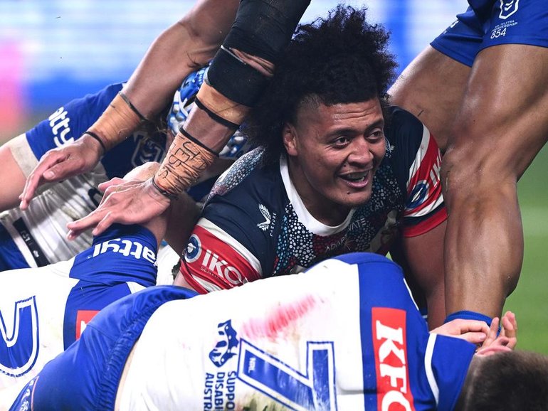 Naufahu Whyte is having a breakout year for the Roosters. (Dan Himbrechts/AAP PHOTOS)