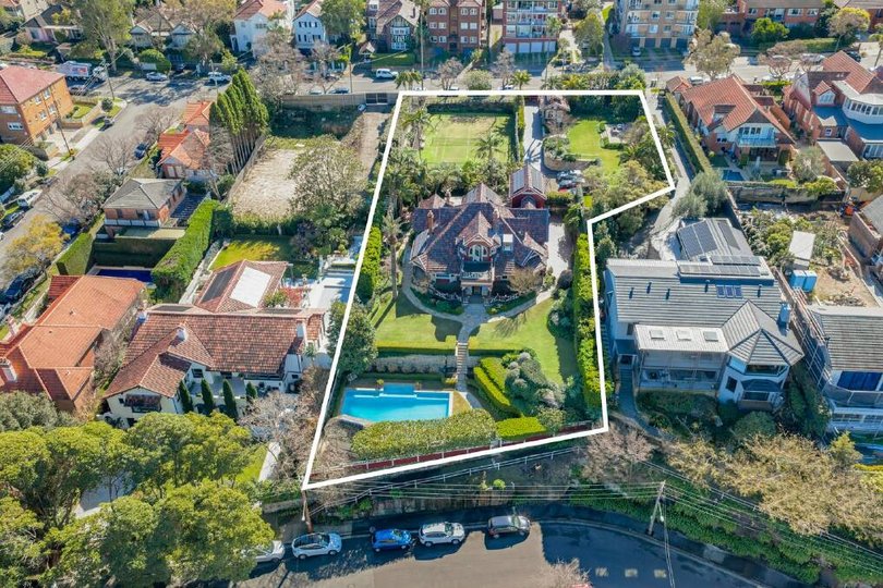 An aerial view of the property.