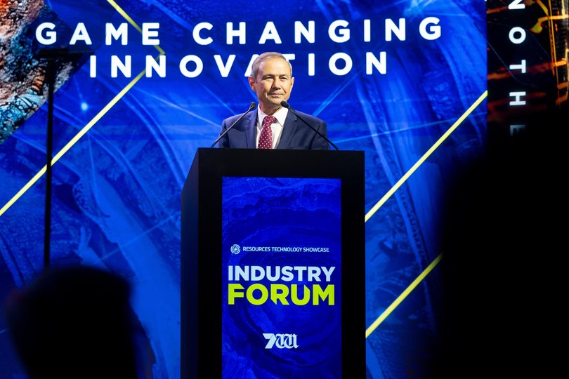 Premier Roger Cook speaks during the RTS Industry Forum Breakfast on Aug 19, 2025. Picture: Matt Jelonek