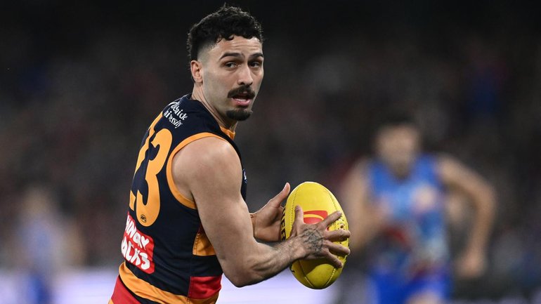 Adelaide's Izak Rankine is set for an AFL suspension for using a homophobic slur. (Joel Carrett/AAP PHOTOS)
