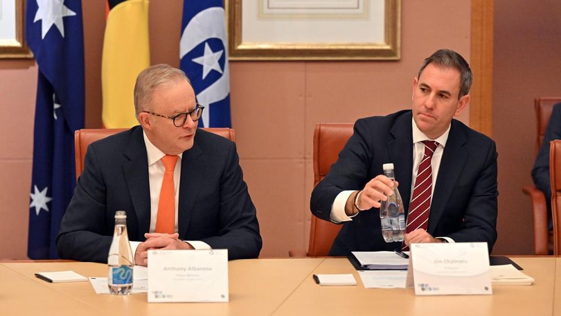 Prime Minister Anthony Albanese and Treasurer Jim Chalmers at the economic roundtable.