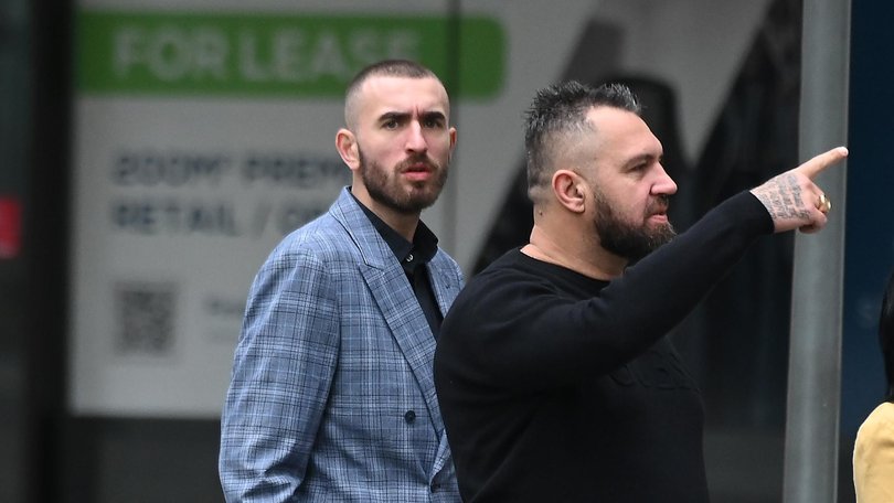 Erimescu (left, blue suit) assaulted the workers after inviting them back to his Chermside unit from the Fortitude Valley strip club, but they refused his sexual advances.