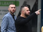Erimescu (left, blue suit) assaulted the workers after inviting them back to his Chermside unit from the Fortitude Valley strip club, but they refused his sexual advances.