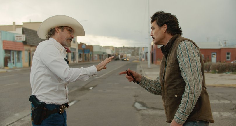 Joaquin Phoenix and Pedro Pascal in Ari Aster's Eddington.