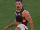 An irrate Izak Rankine during the game against Collingwood.