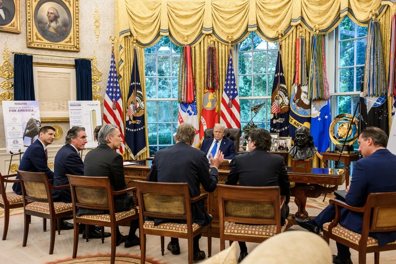 BHP and Rio Tinto bosses meet with Donald Trump and other US officials.