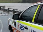 Two men remain missing after a car plunged into a NSW river late Wednesday night.