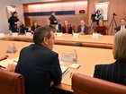 Treasurer Jim Chalmers during an Economic Reform Roundtable in the Cabinet Room at Parliament House on Thursday.