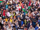 The group were aiming to replicate huge demonstrations across Sydney and Melbourne earlier this month. NewsWire / Brendan Read