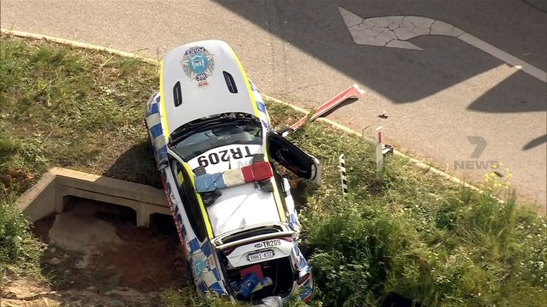Two highway patrol officers have been injured, one seriously, near Northam on Thursday.