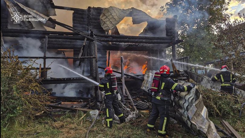 A massive Russian attack overnight mostly targeted western regions of Ukraine, the military says. (EPA PHOTO)