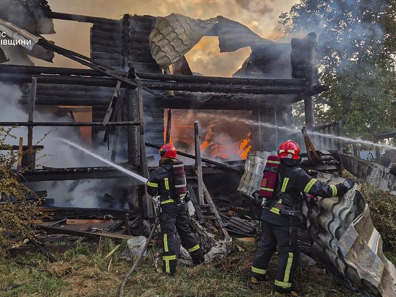 A massive Russian attack overnight mostly targeted western regions of Ukraine, the military says. (EPA PHOTO)