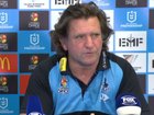 Des Hasler has been involved in a fiery exchange with a reporter. 