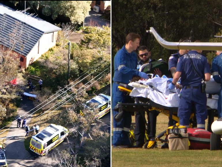 Three people have been found unresponsive at a home in the Blue Mountains. 