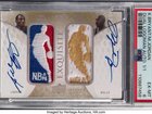 The card features the gold logo patch worn by Michael Jordan during the 1996-97 season, in which he won his penultimate NBA Championship. 
