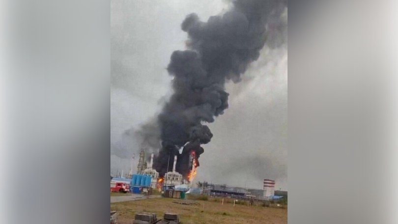 Russia has accused Ukraine of drone strikes that sparked a fire at a nuclear power plant in the Kursk region.