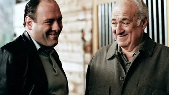 Adler, as Hesh Rabkin, with James Gandolfini’s Tony Soprano on the beloved HBO series.