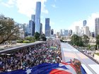 Brisbane's march on Sunday was the largest pro-Palestinian protest in the city's history. (AAP PHOTOS)