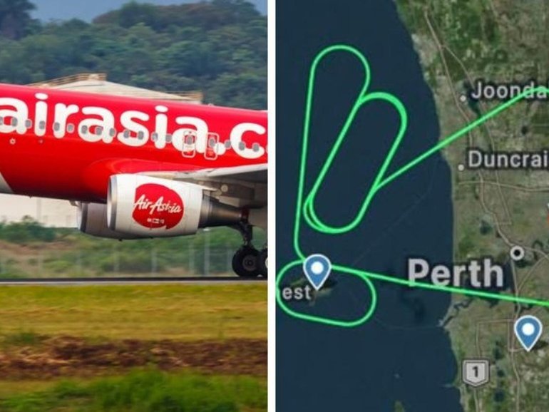 A Bali-bound plane was forced to turn back to Australia after flames were seen coming from its engine.