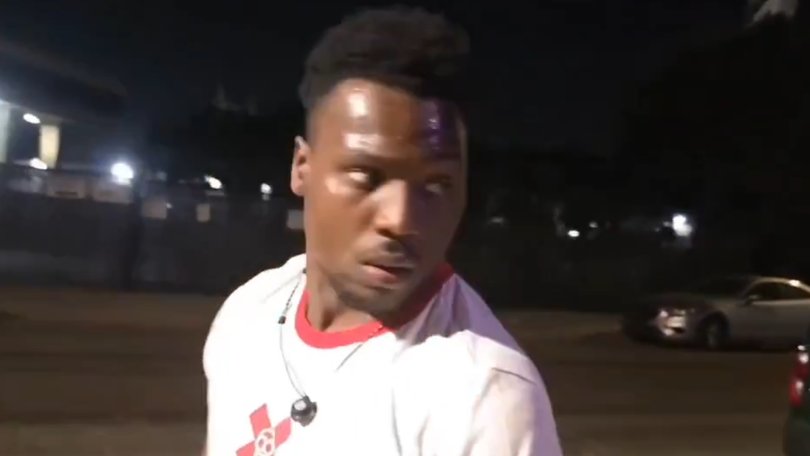 Jackson was filmed in a fit of rage afterwards.