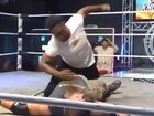 Raja Jackson knocks Syko Stu unconscious. 