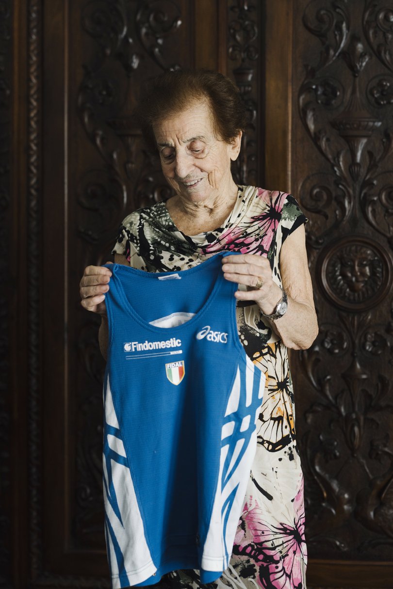 Mazzenga shows off her lucky vest.