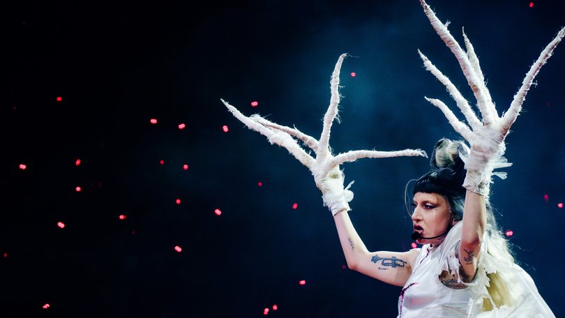 Lady Gaga performs at Madison Square Garden in New York on August 22, 2025.