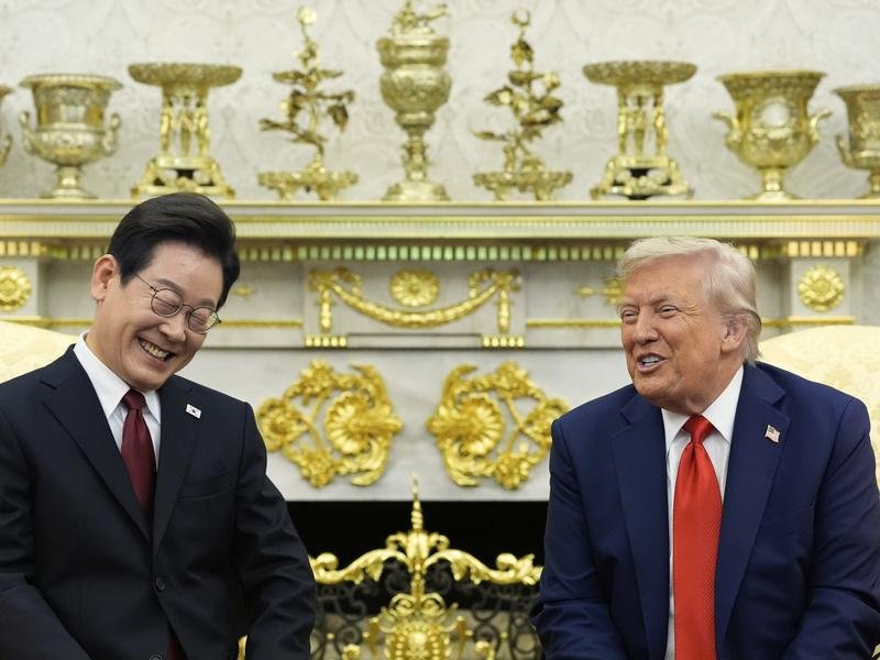 President Donald Trump is expected to pressure the South Korean leader on defence spending. (AP PHOTO)