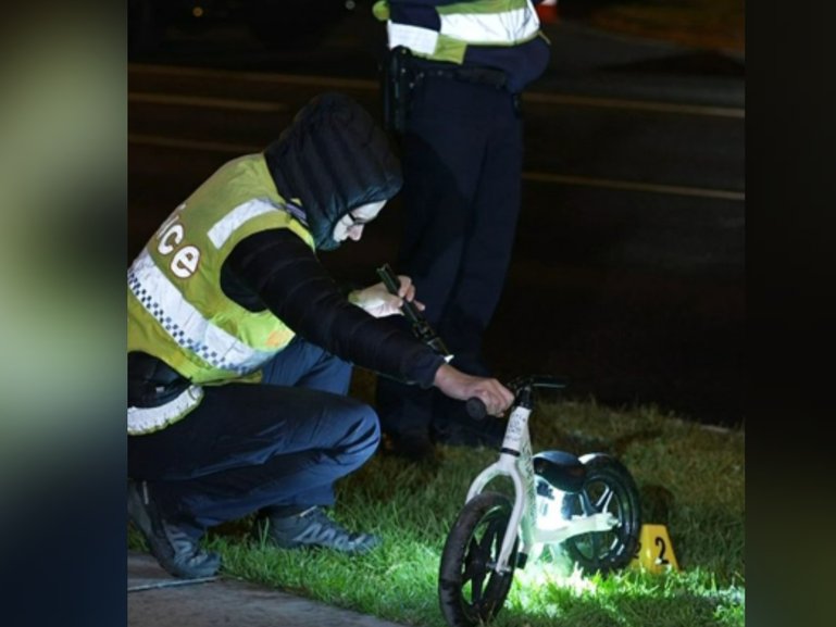 A toddler is fighting for life after being struck by a van at a Chelsea Heights crossing.