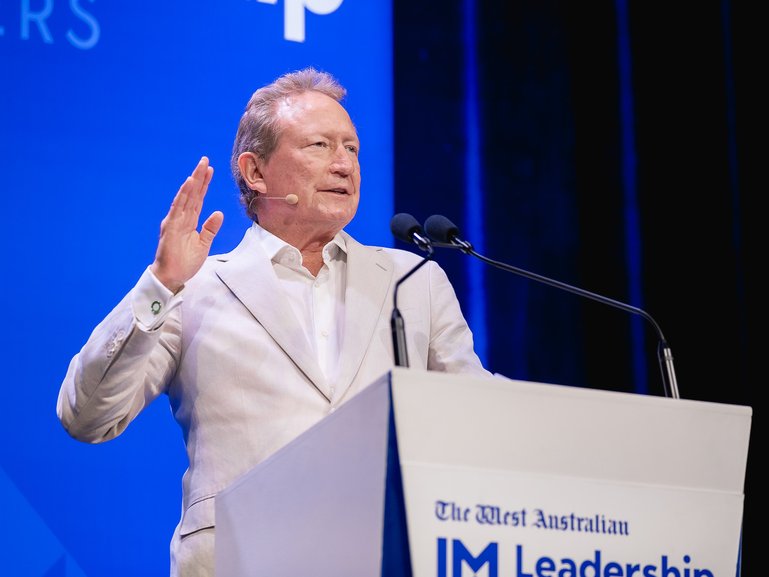 Andrew Forrest at The West Australian Leadership Matters event at Crown, Perth on April 10th, 2025. 