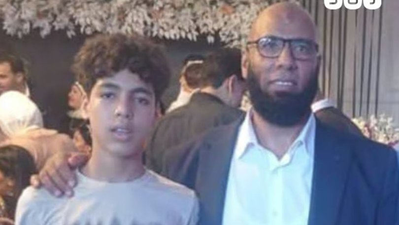 Hamza and his father. Hamza died in Cairo, Egypt after eating uncooked noodles.