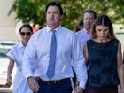 Outback Wrangler Matt Wright and his wife Kaia Wright outside the Supreme Court in Darwin.