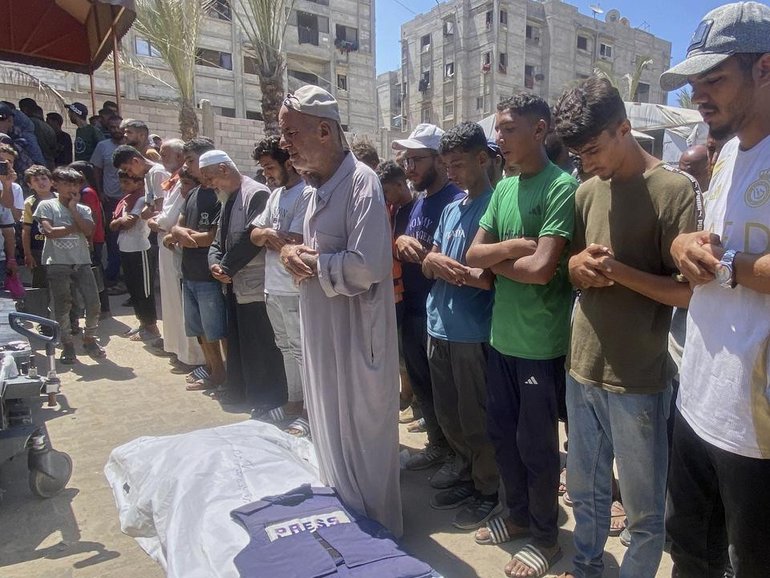 Prime Minister Benjamin Netanyahu's office says Israel deeply regrets its killing of five reporters. (AP PHOTO)