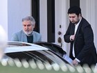 Iranian ambassador to Australia Ahmad Sadeghi has been swept into a car, departing the embassy in Canberra.