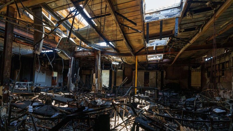 The synagogue suffered extensive damage. 
