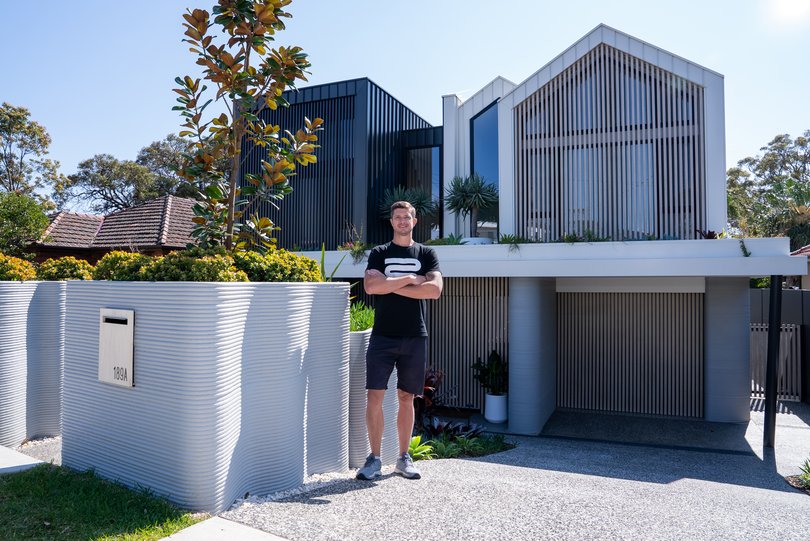 Chief Production Manager and Co-Founder of Contour3D Ashley Mogg at one of their completed homes in Woolaware, Sydney.
