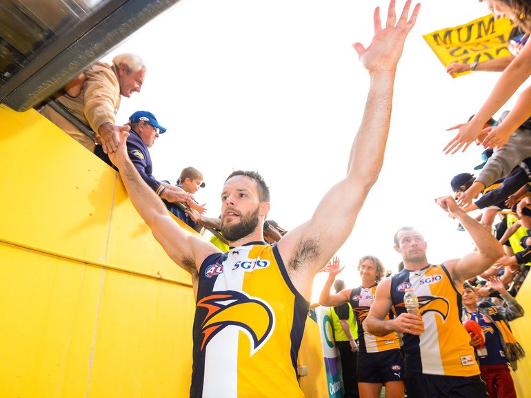 Mitch Brown after an Eagles game in 2014.