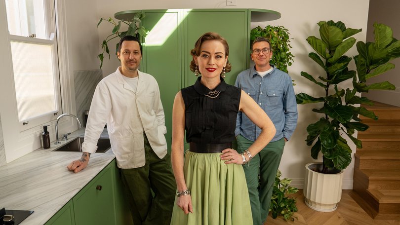 Elvis Abrahanowicz, left, Sarah Doyle and Joe Valore 
are elevating Sydney’s ascendant boutique hotel experience. 