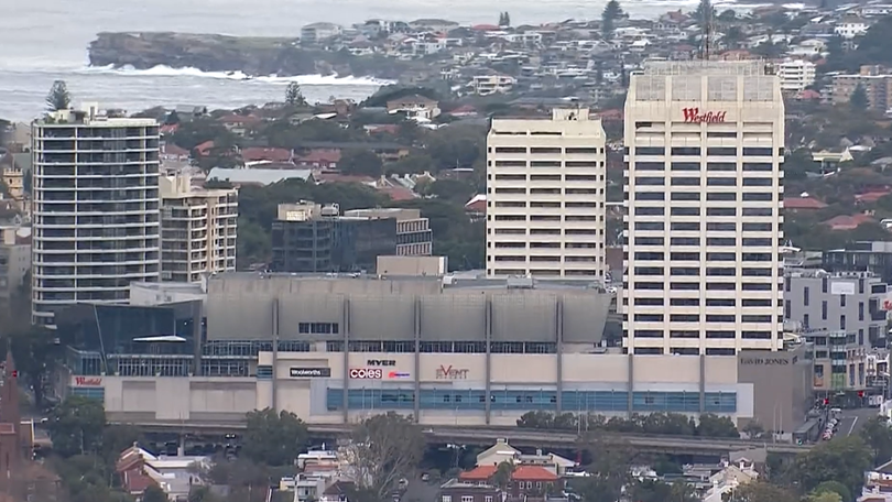Westfield Bondi Junction was evacuated after a  section of cosmetic ceiling collapsed. 