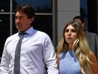  Matt Wright and his wife Kaia Wright leaving the Supreme Court in Darwin on Thursday, August 28.