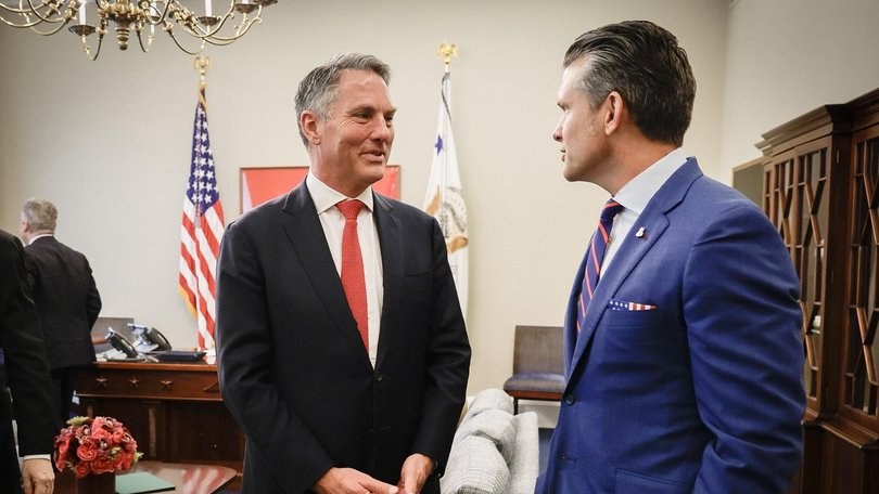 Deputy Prime Minister Richard Marles was photographed with his US defence counterpart Pete Hegseth this week. Handout / Deputy Prime Minister’s Office