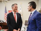 Deputy Prime Minister Richard Marles was photographed with his US defence counterpart Pete Hegseth this week. Handout / Deputy Prime Minister’s Office