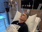 Dave Hughes in his hospital bed after the Legends Game.