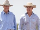 MP Robbie Katter (right) defended his father’s press conference outburst on Thursday.