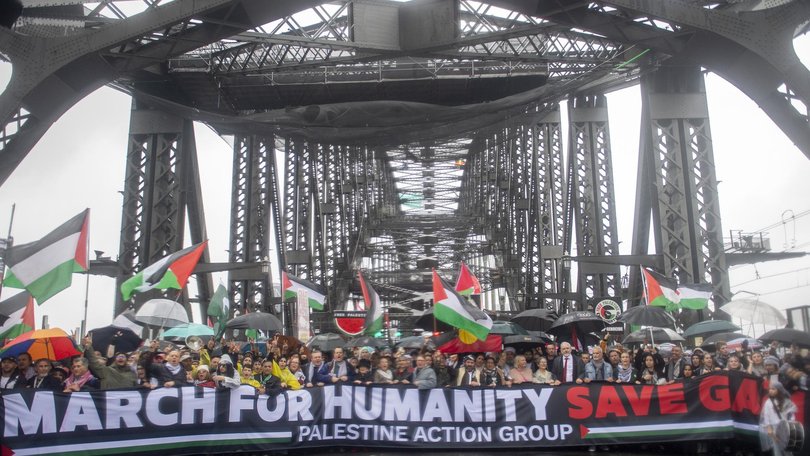 The march comes after the anti-war March for Humanity protest over the Sydney Harbour Bridge.