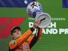 Oscar Piastri celebrates his Dutch grand prix win, his seventh and maybe most decisive of 2025. (AP PHOTO)