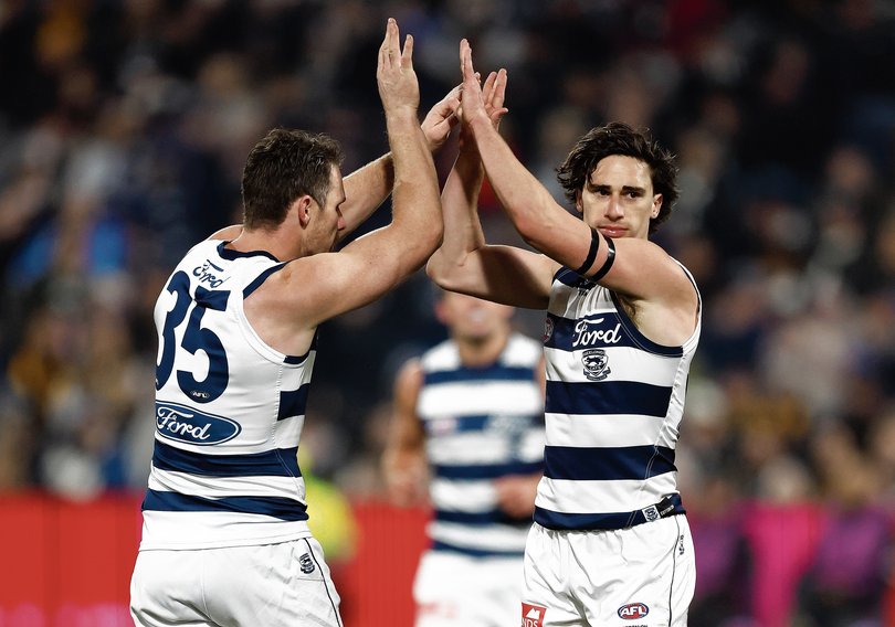 Patrick Dangerfield and Gryan Miers.