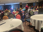 Some anti-immigration protesters were seen dining at a yum cha restaurant after the rally.